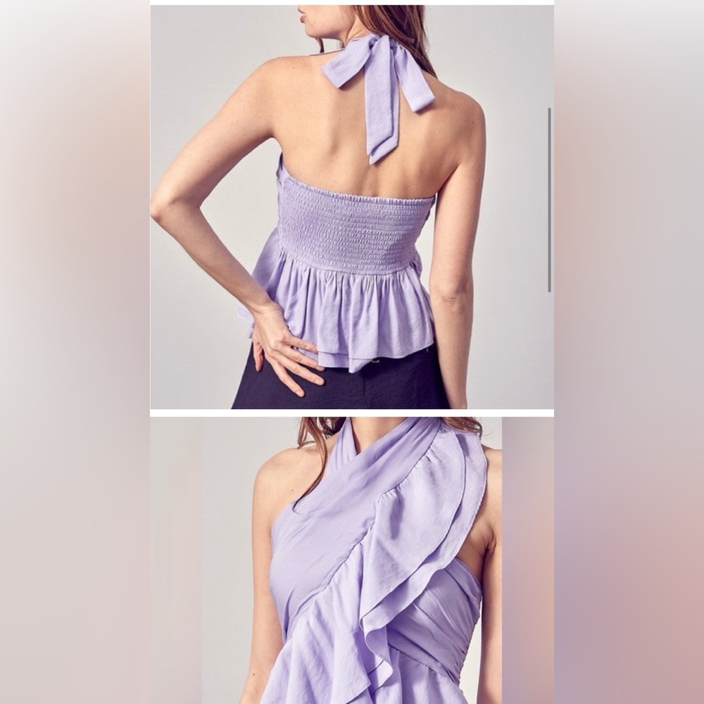DO+ Be Lavender Ruffle Halter Top - Picture 6 of 6